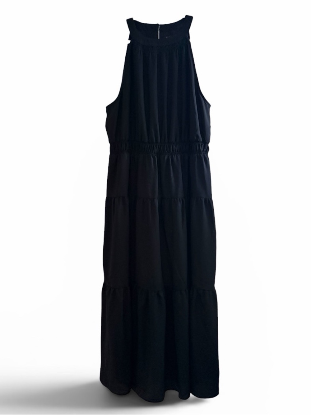 Ann Taylor Tiered Sleeveless Black Dress
